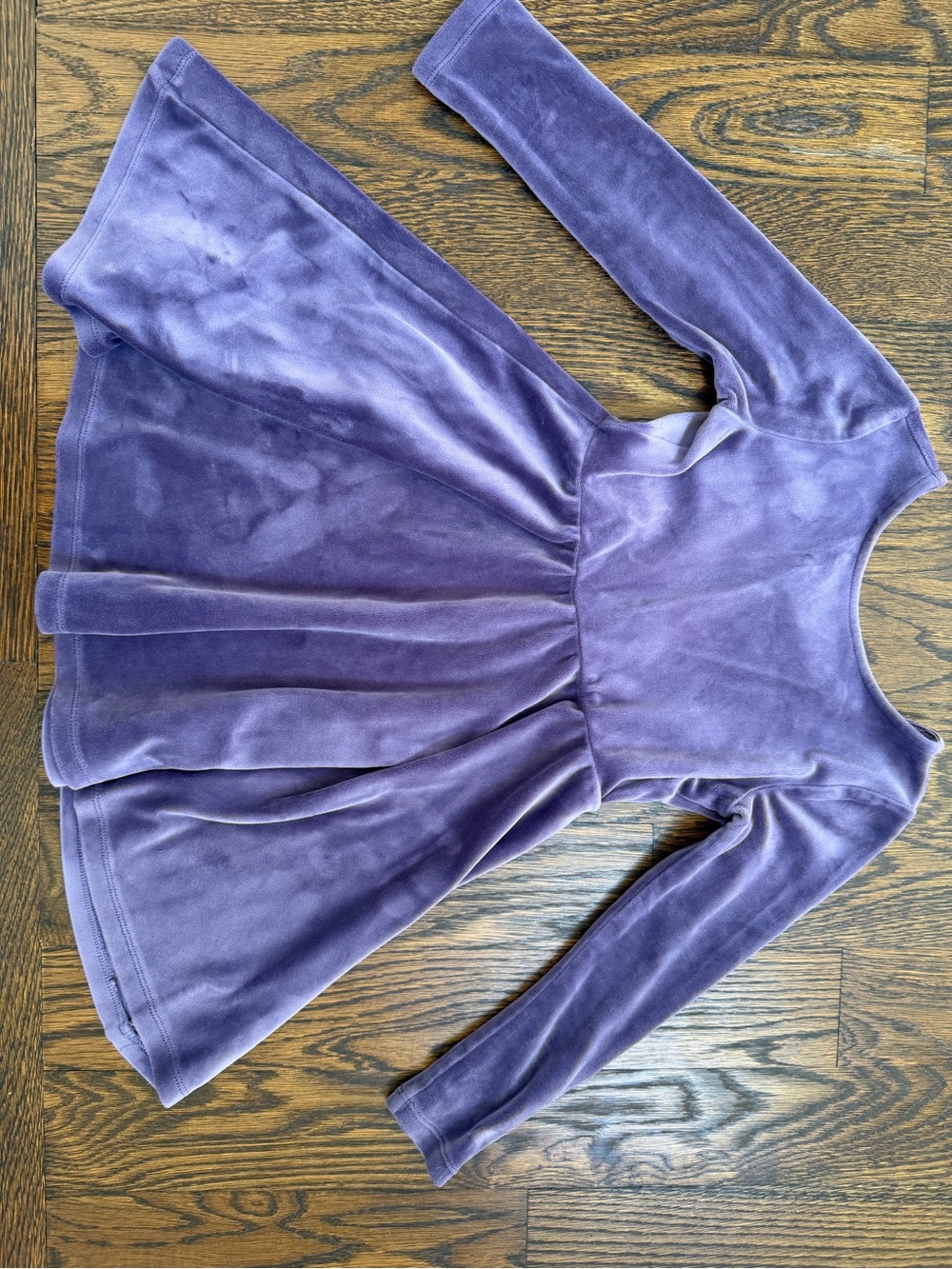 Tea Collection Purple Velvet Long-Sleeve Twirl Dress